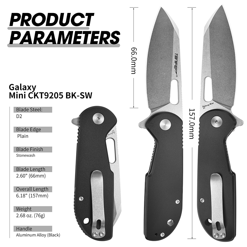 Edc Carry Pocket Knife - TONIFE Galaxy Mini CKT9205 Klappmesser mit