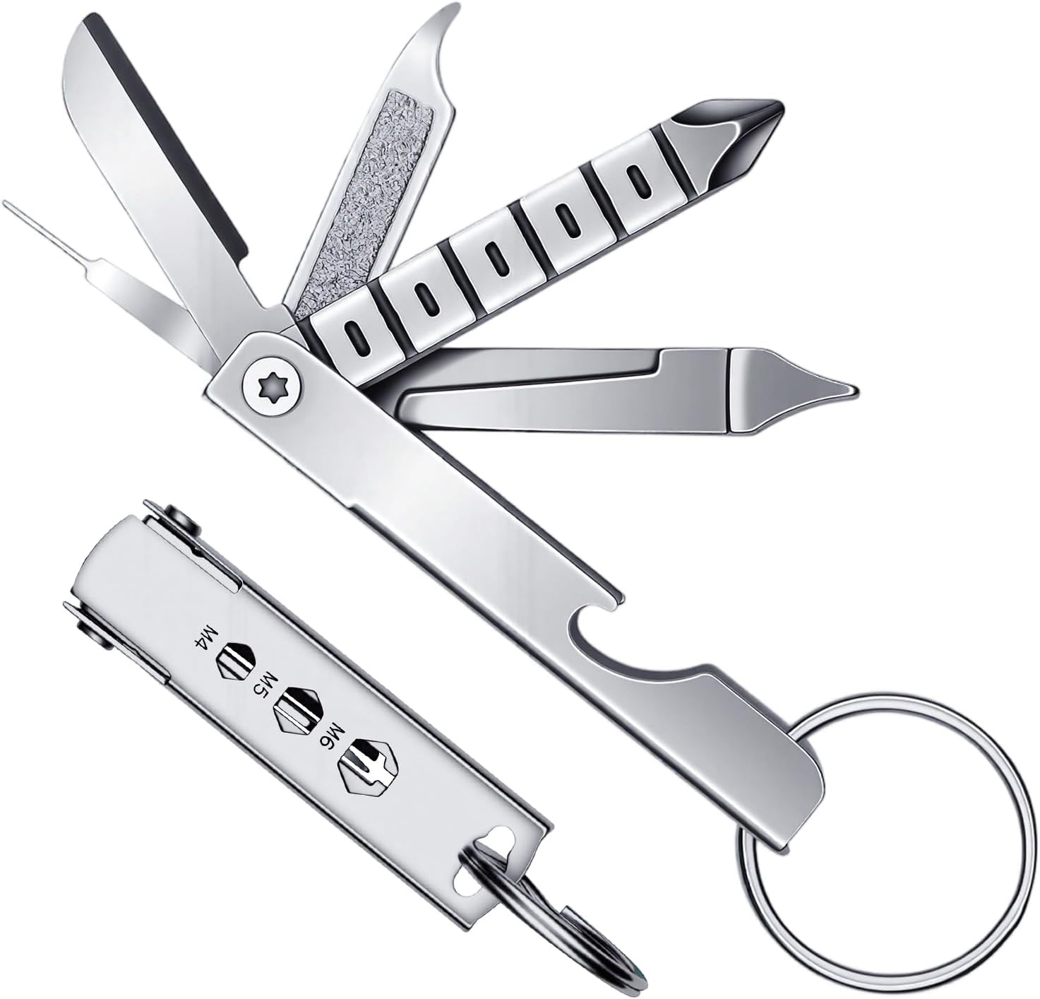 Micro Screwdriver Kit - Tragbares Mini-Edelstahl-Schraubendreher-Set mit Schraubenschlüssel und Flaschenöffner,